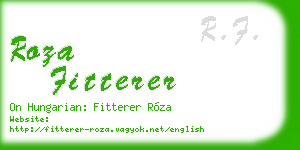 roza fitterer business card